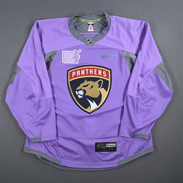 McCann, Jared *<br>Lavender - Hockey Fights Cancer - Warm-Up Only - November 12, 2016 - Autographed<br>Florida Panthers 2016-17<br>#90 Size: 56