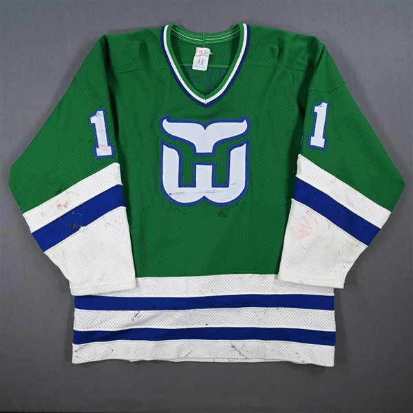 Dineen, Kevin *<br>Green<br>Hartford Whalers 1987-88<br>#11 Size: 50