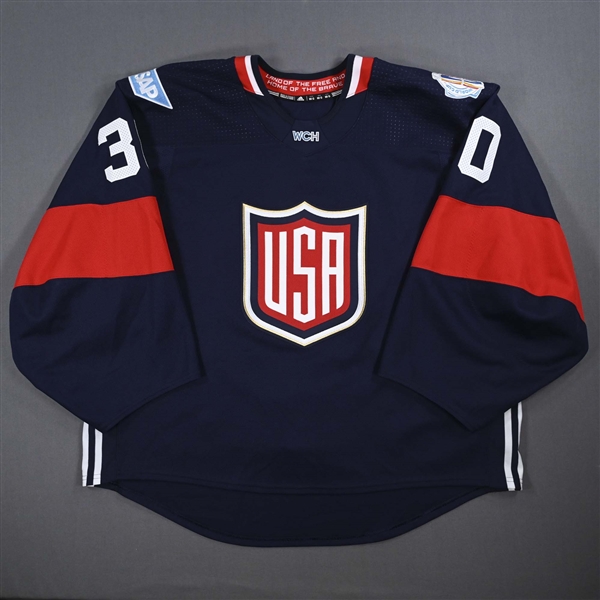 Bishop, Ben *<br>Blue - World Cup of Hockey - September 20, 2016, 2nd & 3rd Periods - Back-Up Only<br>Team USA 2016<br>#30 Size: 60G