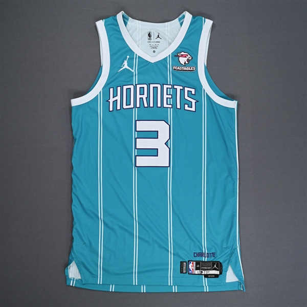 Rozier, Terry<br>Icon Edition - Worn 3 Games - 12/28/23, 1/5/24 & 1/8/24<br>Charlotte Hornets 2023-24<br>3 Size: 46+4