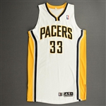 Granger, Danny<br>White Regular Season - Photo-Matched to 1 Game - Worn 1 Game (3/30/11)<br>Indiana Pacers 2010-11<br>#33 Size: 2XL+4
