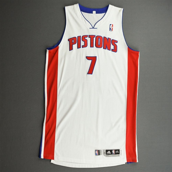 Gordon, Ben<br>White Regular Season - Worn 1 Game (1/15/11)<br>Detroit Pistons 2010-11<br>#7 Size: 2XL+4