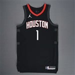 Wall, John<br>Statement Edition - Worn 4/12/2021 - 1 of 2<br>Houston Rockets 2020-21<br>#1 Size: 48+4