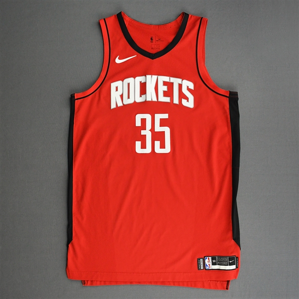 Wood, Christian<br>Red Icon Edition - Worn 4/27/21 (Recorded a Double-Double)<br>Houston Rockets 2020-21<br>#35 Size: 50+4