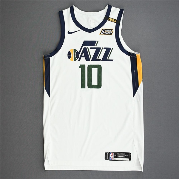 Conley, Mike<br>White Association Edition - Worn 1/1/21<br>Utah Jazz 2020-21<br>#10 Size: 48+4