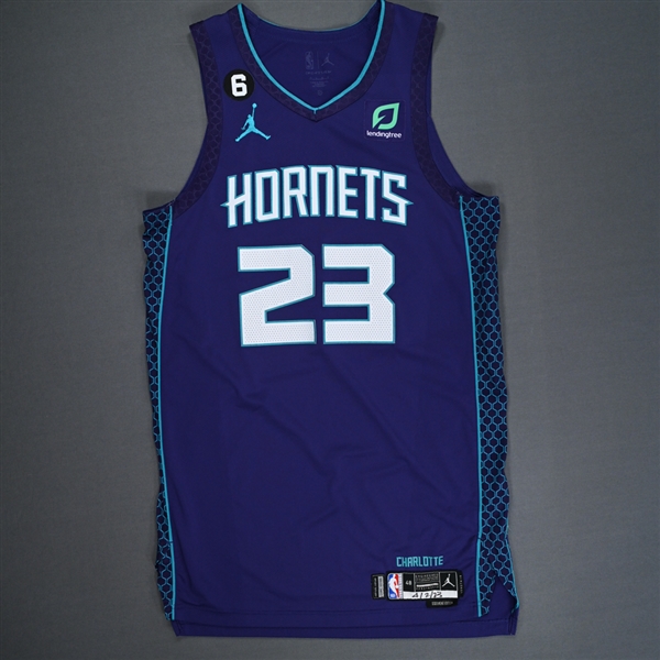 Jones, Kai<br>Statement Edition - Worn 4/2/2023<br>Charlotte Hornets 2022-23<br>#23 Size: 48+6