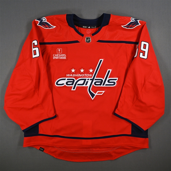 (NOBR), Name on Back Removed<br>Red Set 1 - Game-Issued (GI)<br>Washington Capitals 2023-24<br>#69 Size: 58G