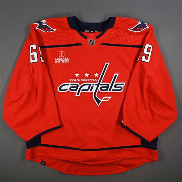 (NOBR), Name on Back Removed<br>Red Set 1 - Game-Issued (GI)<br>Washington Capitals 2023-24<br>#69 Size: 58G