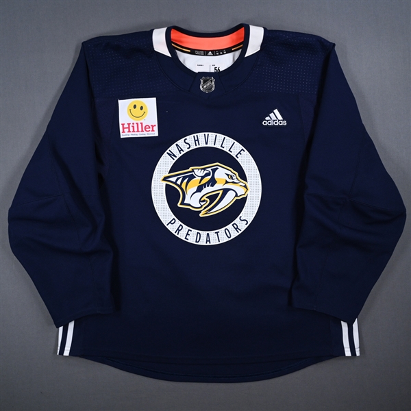 Barrie, Tyson<br>Navy Practice Jersey w/ Hiller Patch - CLEARANCE<br>Nashville Predators <br>#22 Size: 56