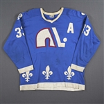 Hoganson, Dale *<br>Blue w/A<br>Quebec Nordiques
 1975-76<br>#33 Size: 