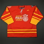 Bowers, Justin<br>Red "Stop Polio Cold" -  Feb. 18<br>Greenville Road Warriors 2010-11<br>#21 Size:56