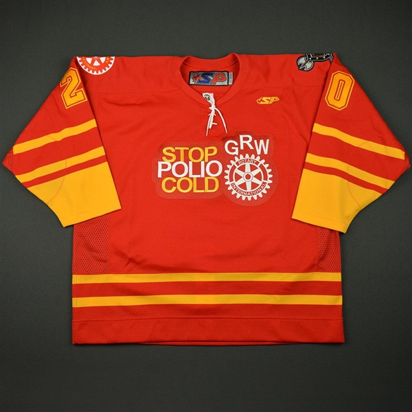McIlveen, Paul<br>Red "Stop Polio Cold" - CLEARANCE  Feb. 18<br>Greenville Road Warriors 2010-11<br>#20 Size:56