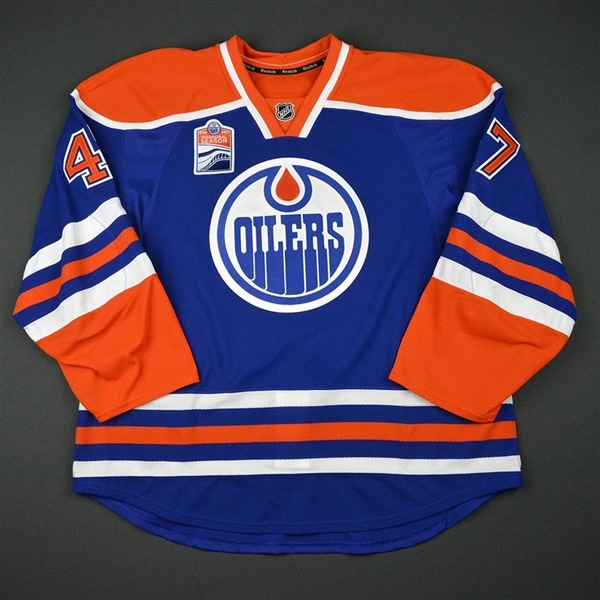 Benik, Joey<br>Blue Set 1 w/ Rogers Place Inaugural Season Patch - Game-Issued (GI)<br>Edmonton Oilers 2016-17<br>#47 Size: 58