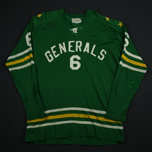 Anderson, Ron (No Name on Back) * <br>Green, w/C removed<br>Greensboro Generals Early 1970s<br>#6 Size: 48