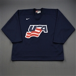 Booth, David * <br>Blue, U.S. Olympic Mens Orientation Camp Worn Jersey, Signed<br>USA 2009<br>#10 Size: XL
