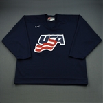 Drury, Chris * <br>Blue, U.S. Olympic Mens Orientation Camp Worn Jersey, Signed<br>USA 2009<br>#23 Size: XL
