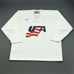 Drury, Chris * <br>White, U.S. Olympic Mens Orientation Camp Issued Jersey, Signed<br>USA 2009<br>#23 Size: XL