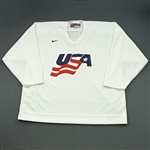 Malone, Ryan * <br>White, U.S. Olympic Mens Orientation Camp Issued Jersey, Signed<br>USA 2009<br>#12 Size: XXL