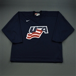 Rafalski, Brian * <br>Blue, U.S. Olympic Mens Orientation Camp Issued Jersey, Signed<br>USA 2009<br>#28 Size: XL