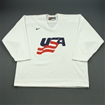 Suter, Ryan * <br>White, U.S. Olympic Mens Orientation Camp Worn Jersey, Signed<br>USA 2009<br>#20 Size: XL