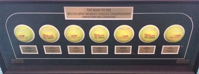 Serena Williams vs. Victoria Azarenka<br>Framed - Road to the Championship - Womens Finals<br>US Open 2013<br>#3 of 3 Size:12.5 inches high X 31 inches wide by 3 1/2 inches 