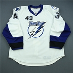 Wright, James<br>White Set 1 (NHL Debut)<br>Tampa Bay Lightning 2009-10<br>#43 Size: 56