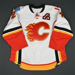 Hudler, Jiri * <br>White  Set 2 w/A  - Photo-Matched - Lady Byng Memorial Trophy Winner<br>Calgary Flames 2014-15<br>#24 Size: 54