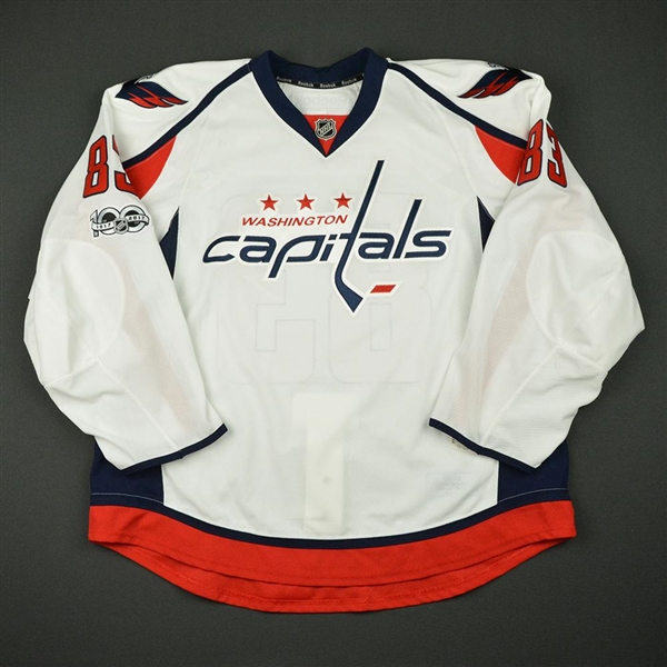 Beagle, Jay<br>White Set 4 / Playoffs w/ NHL Centennial Patch - Game-Issued (GI)<br>Washington Capitals 2016-17<br>#83 Size: 58