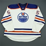Eager, Ben<br>White Retro Set 1<br>Edmonton Oilers 2011-12<br>#55 Size: 58