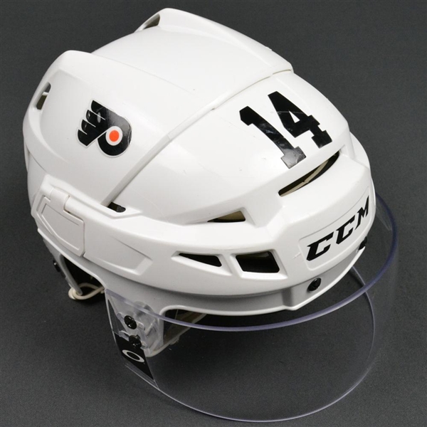 Couturier, Sean<br>White CCM Helmet w/Visor<br>Philadelphia Flyers 2015-16<br>#14 