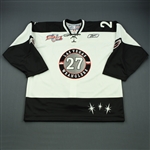 Schiller, Joe<br>White Kelly Cup Finals Game-Issued<br>Las Vegas Wranglers 2011-12<br>#27 Size: 56