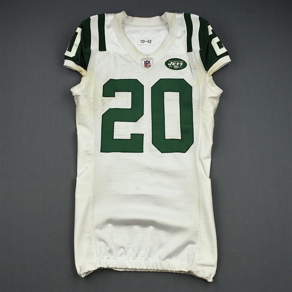 Wilson, Kyle<br>White, worn Dec. 4, 2011 at Washington<br>New York Jets 2011<br>#20 Size: 42