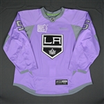 McBain, Jamie<br>Purple, Hockey Fights Cancer Warm-up, October 23, 2015, Autographed<br>Los Angeles Kings 2015-16<br>#5 Size: 56