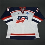 Miller, Aaron * <br>White, World Cup of Hockey, Pre-Tournament Worn, Autographed<br>Team USA 2004<br>#3 Size: 58