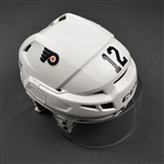 Raffl, Michael<br>White  CCM V08 Helmet<br>Philadelphia Flyers 2016-17<br>#12 Size: Small