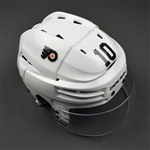 Schenn, Brayden<br>White Bauer Reakt Helmet<br>Philadelphia Flyers 2016-17<br>#10 Size: Medium