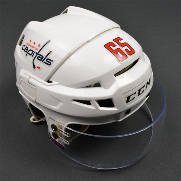 Burakovsky, Andre<br>White, CCM Helmet w/ Bauer Shield<br>Washington Capitals 2015-16<br>#65 