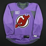 Blank - No Name or Number<br>Lavender Hockey Fights Cancer Warm-Up - CLEARANCE<br>New Jersey Devils <br> Size: 54