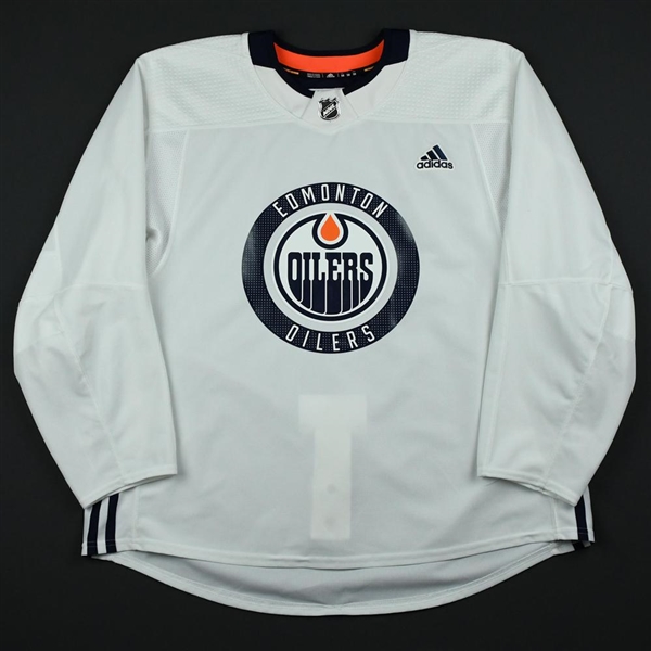 adidas<br>White Practice Jersey <br>Edmonton Oilers 2017-18<br> Size: 58