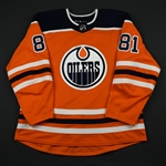Auvitu, Yohann<br>Orange Set 3 <br>Edmonton Oilers 2017-18<br>#81 Size: 56