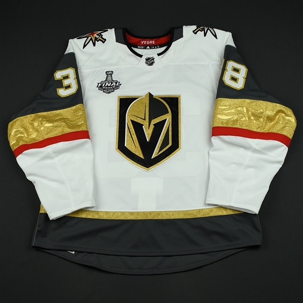 Hyka, Tomas<br>White Stanley Cup Final Set 1 - Game-Issued (GI)<br>Vegas Golden Knights 2017-18<br>#38 Size: 54