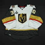 Subban, Malcolm<br>White Stanley Cup Final Set 1 - Game-Issued (GI)<br>Vegas Golden Knights 2017-18<br>#30 Size: 58G