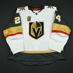 Lindberg, Oscar<br>White Stanley Cup Playoffs w/ Inaugural Season Patch <br>Vegas Golden Knights 2017-18<br>#24 Size: 56