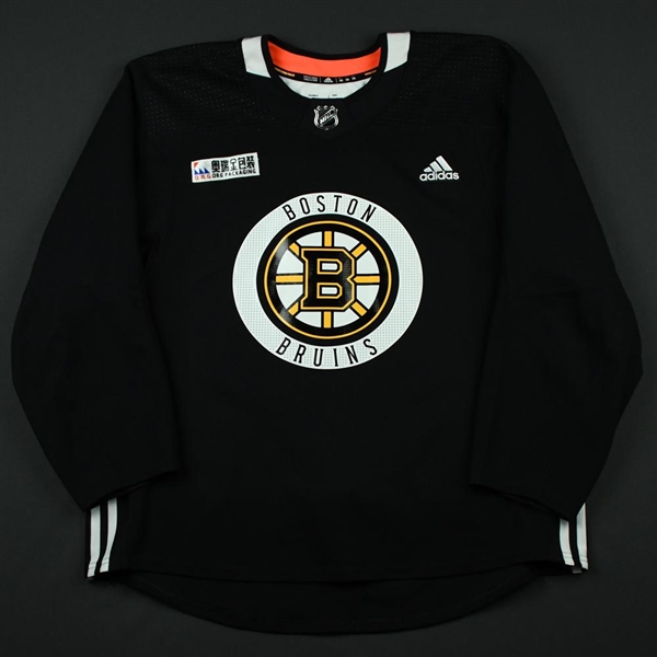 adidas Black Practice Jersey w/ O.R.G. Packaging Patch Boston Bruins