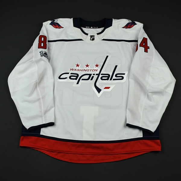 Bindulis, Kristofers<br>White Set 1 w/ NHL Centennial Patch - Game-Issued (GI)<br>Washington Capitals 2017-18<br>#84 Size: 58
