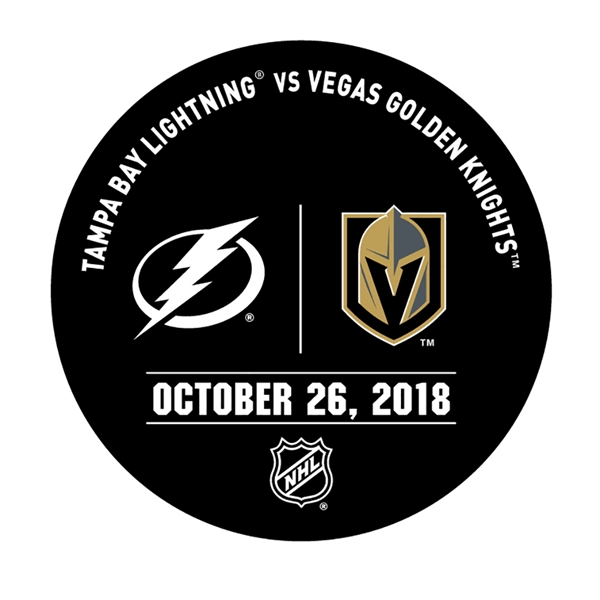 Vegas Golden Knights Warmup Puck<br>October 26, 2018 vs. Tampa Bay Lightning<br> 2018-19