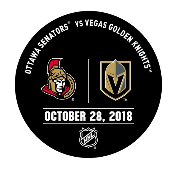 Vegas Golden Knights Warmup Puck<br>October 28, 2018 vs. Ottawa Senators<br> 2018-19