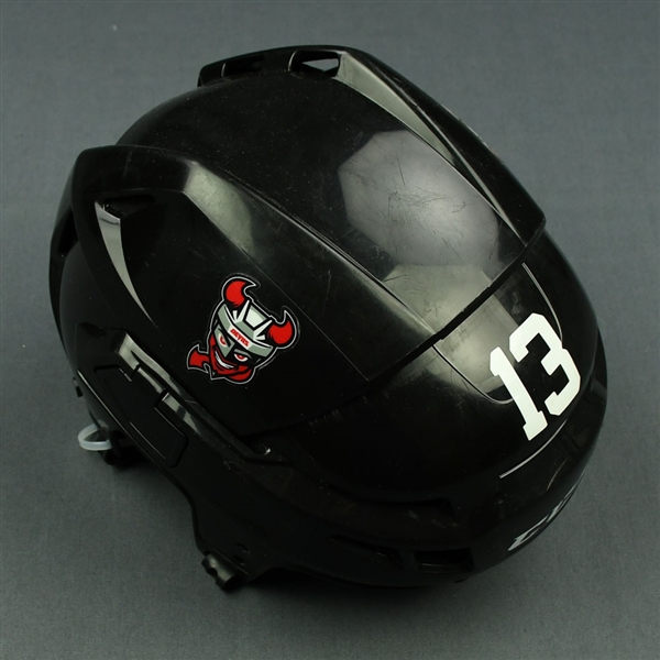 Baddock, Brandon<br>Black, CCM Helmet (Shield Removed)<br>Binghamton Devils 2017-18<br>#13 Size: Medium