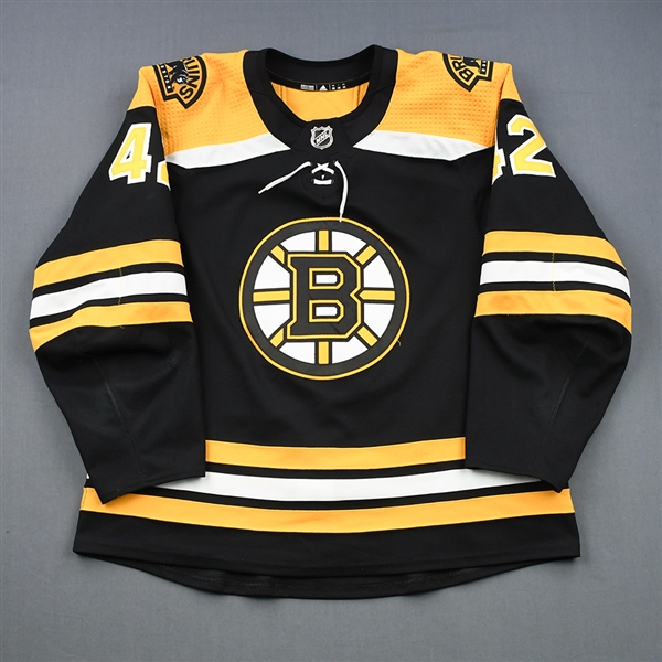 Backes, David<br>Black Set 1 (A removed)<br>Boston Bruins 2018-19<br>#42 Size: 56