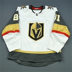Marchessault, Jonathan <br>White Set 2 - 100th Point with Golden Knights<br>Vegas Golden Knights 2018-19<br>#81 Size: 54